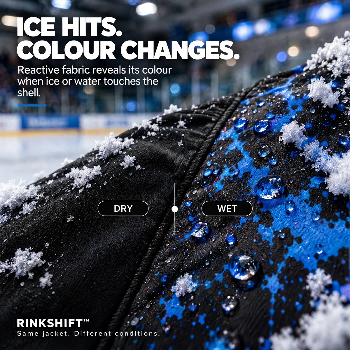 Ice hits colour changes - Rink Shift reactive fabric macro